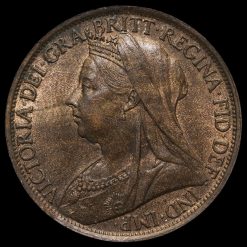 1896 Queen Victoria Veiled Head Penny Obverse
