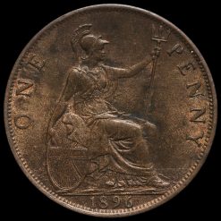 1896 Queen Victoria Veiled Head Penny Reverse
