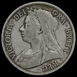 1897 Queen Victoria Veiled Head Silver Half Crown Obverse