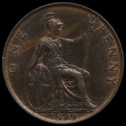 1899 Queen Victoria Veiled Head Penny Reverse