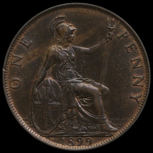1899 Queen Victoria Veiled Head Penny Reverse