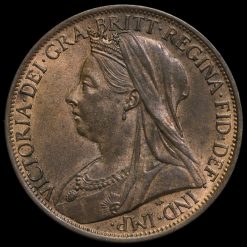 1901 Queen Victoria Veiled Head Penny Obverse