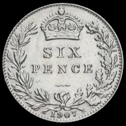 1907 Edward VII Silver Sixpence Reverse