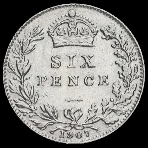 1907 Edward VII Silver Sixpence Reverse