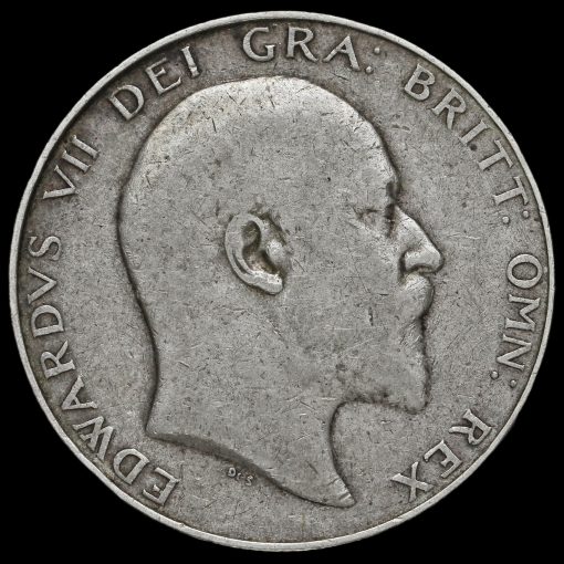 1908 Edward VII Silver Half Crown Obverse