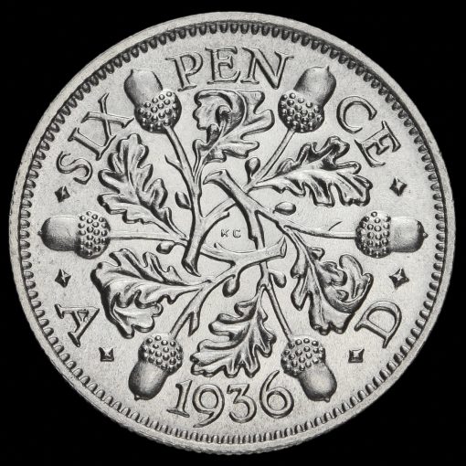 1936 George V Silver Sixpence Reverse