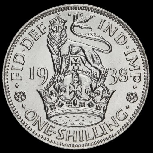 1938 George VI Silver English Shilling Reverse