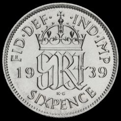 1939 George VI Silver Sixpence Reverse