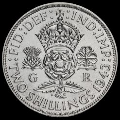 1943 George VI Silver Two Shilling Coin / Florin Reverse
