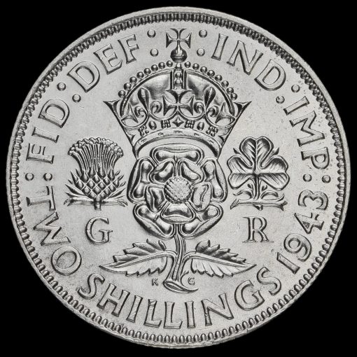 1943 George VI Silver Two Shilling Coin / Florin Reverse