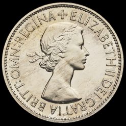 1953 Queen Elizabeth II Proof Half Crown Obverse
