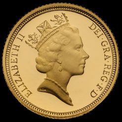 1997 Elizabeth II 22ct Gold Proof Half Sovereign Obverse