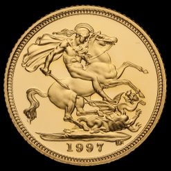 1997 Elizabeth II 22ct Gold Proof Half Sovereign Reverse