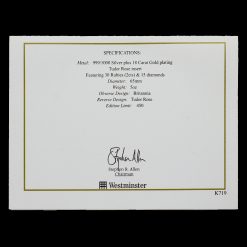 2008 5oz .999 Silver Britannia Certificate Back