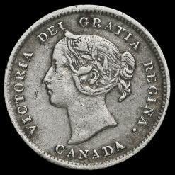 Canada 1901 Queen Victoria Silver 5 Cents Obverse