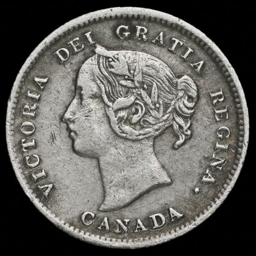 Canada 1901 Queen Victoria Silver 5 Cents Obverse