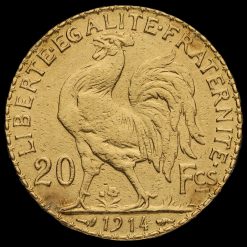 France 1914 Gold 20 Francs Reverse