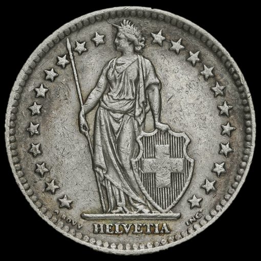 Switzerland 1946 Silver 2 Francs Obverse