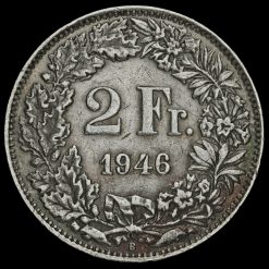 Switzerland 1946 Silver 2 Francs Reverse