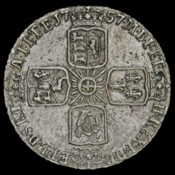 1757 George II Early Milled Silver Sixpence Reverse