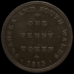 1813 Swansea and South Wales, Cambrian Pottery Penny Token Obverse
