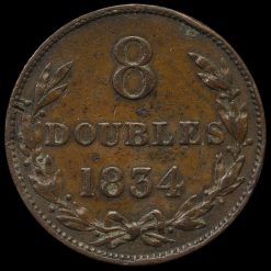 Guernsey, 1834 8 Doubles Reverse