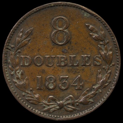 Guernsey, 1834 8 Doubles Reverse