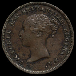 1844 Queen Victoria Young Head Half Farthing Obverse
