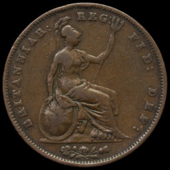 1855 Queen Victoria Young Head Copper Penny Reverse