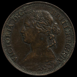 1874 H Queen Victoria Bun Head Farthing Obverse