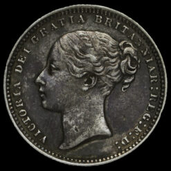 1876 Queen Victoria Young Head Silver Shilling Obverse