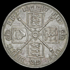 1887 Queen Victoria Jubilee Head Silver Double Florin Reverse