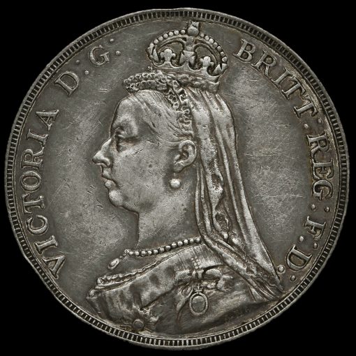 1889 Queen Victoria Jubilee Head Silver Crown Obverse