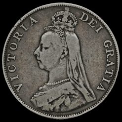 1889 Queen Victoria Jubilee Head Silver Double Florin Obverse