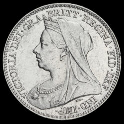 1897 Queen Victoria Veiled Head Silver Sixpence Obverse