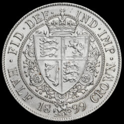 1899 Queen Victoria Veiled Head Silver Half Crown Reverse