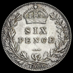1906 Edward VII Silver Sixpence Reverse