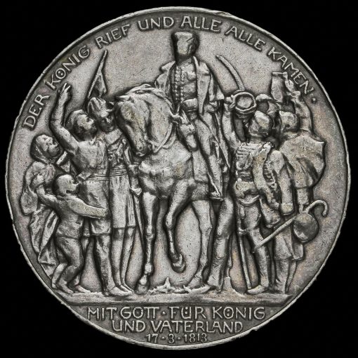 German States, Prussia 1913 Wilhelm II Silver 3 Mark Reverse