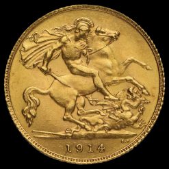 1914 George V Gold Half Sovereign Reverse