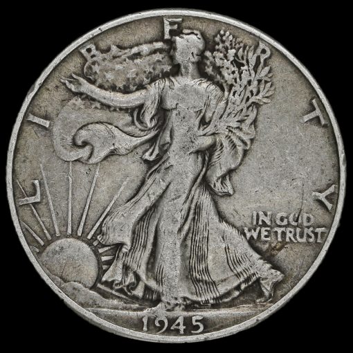 USA 1945 Walking Liberty Silver Half Dollar Obverse