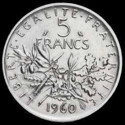 France 1964 Silver 5 Francs Reverse