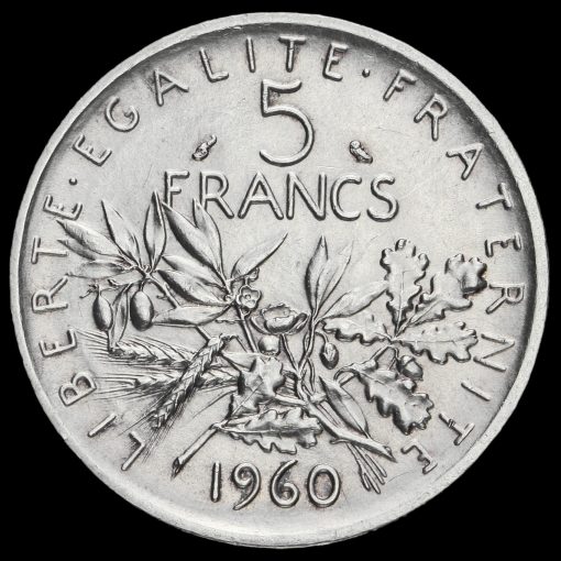 France 1964 Silver 5 Francs Reverse