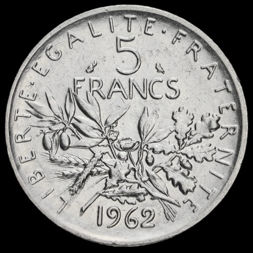 France 1962 Silver 5 Francs Reverse