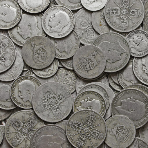 1 Kilogram of Circulated Pre 1947 British .500 Silver Bullion Investment Coins