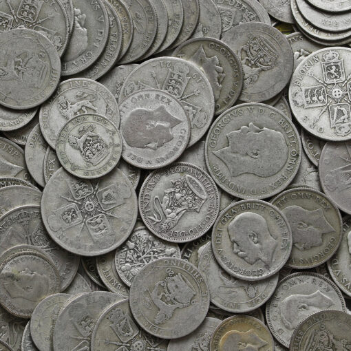1 Kilogram of Circulated Pre 1947 British .500 Silver Bullion Investment Coins