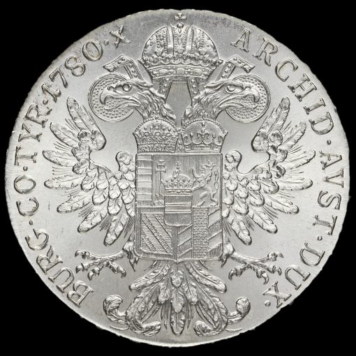 1780 Austria Maria Theresa Silver Thaler Restrike Reverse