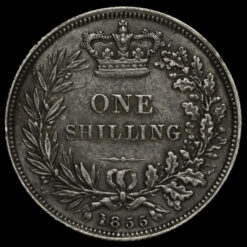 1855 Queen Victoria Young Head Silver Shilling Reverse