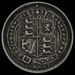1887 Queen Victoria Jubilee Head Silver Sixpence Reverse