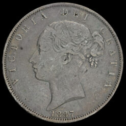 1875 Queen Victoria Young Head Silver Half Crown Obverse
