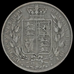 1875 Queen Victoria Young Head Silver Half Crown Reverse